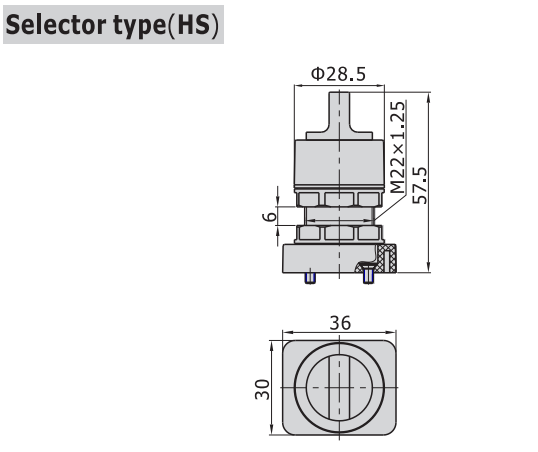 M5HS21006BT M5 SERIES SELECTOR TYPE<BR>4 WAY 2 POSITION - 5 PORT, 1/8" NPT PORTS BLACK SELECTOR,